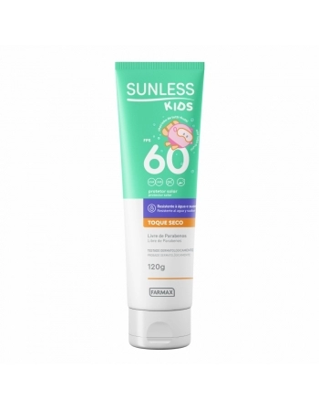 PROTETOR SOLAR FPS 60 KIDS SUNLESS 120G FARMAX