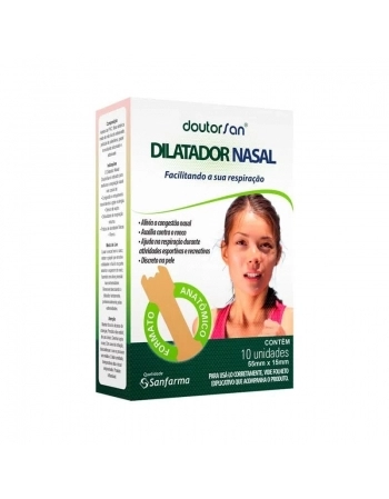 DILATADOR NASAL FEM. TAM M (55X15MM) DOUTORSAN COM 10 UN SANFARMA