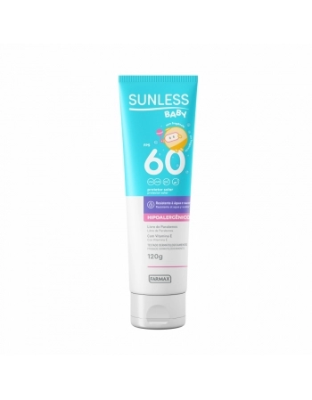 PROTETOR SOLAR FPS 60 BABY SUNLESS 120G FARMAX