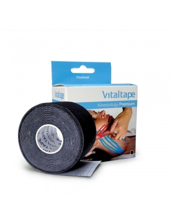 KINESIO TAPE PREMIUM PRETA 5CM X 5M FISIOVITAL