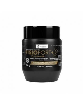POMADA MASSAGEADORA FISIOFORT PREMIUM POTE 240G PRETA BIO INSTINTO