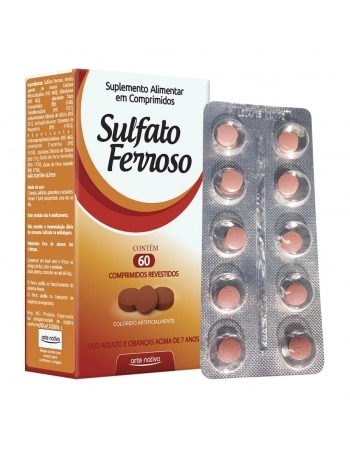 SULFATO FERROSO COM 60 COMPR. ARTE NATIVA
