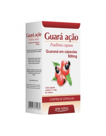 GUARA ACAO (GUARANA EM CAPSULAS) 500MG COM 30 CAPS ARTE NATIVA