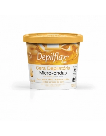 CERA DEPILATORIA MICROONDAS POTE NATURAL 100G DEPILFLAX