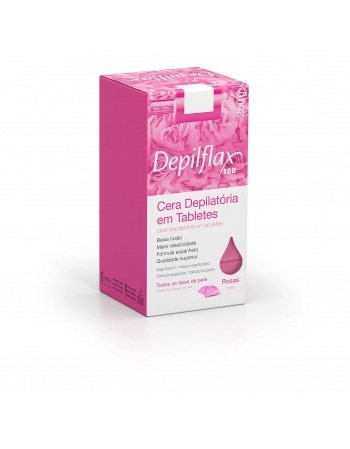 CERA QUENTE TABELETES ROSAS 250G DEPILFLAX