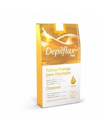 FOLHAS PRONTAS CORPORAIS NATURAL COM 20UN DEPILFLAX