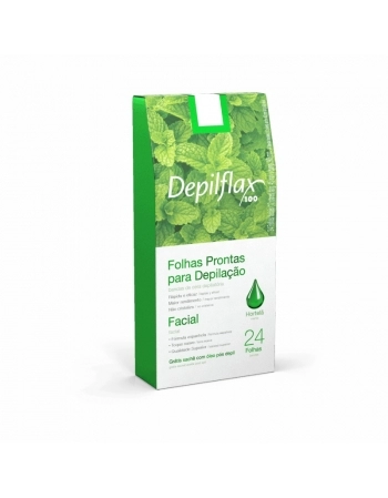 FOLHAS PRONTAS FACIAIS HORTELA COM 24UN DEPILFLAX