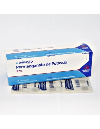 PERMANGANATO DE POTASSIO PO 100MG COM 30 ENVELOPES UNIPHAR