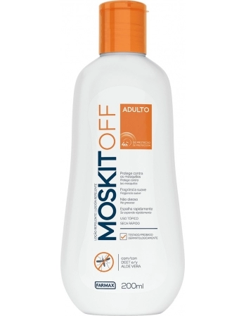 REPELENTE LOCAO ADULTO FRASCO MOSKITOFF 200ML FARMAX