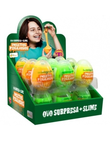 SLIME GELELE OVO SURPRESA INSETOS PEGAJOSOS DISPLAY 98G C/18