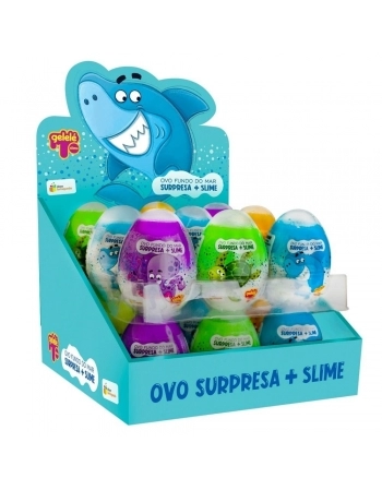 SLIME GELELE OVO SURPRESA FUNDO DO MAR 98G COM 18 GELELE SLIME