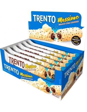 WAFER TRENTO MASSIMO BRANCO COM COOKIES DISPLAY C/16UNX30G