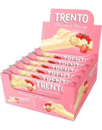 WAFER TRENTO CHEESECAKE DE MORANGO COM 16UNX32G TRENTO