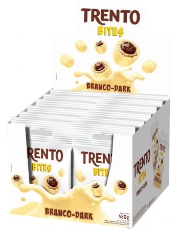 WAFER TRENTO BITES BRANCO DARK COM 12UNX40G TRENTO
