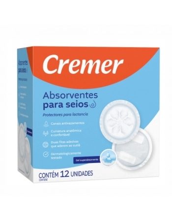 ABSORVENTE PARA SEIOS CREMER COM 12 CREMER