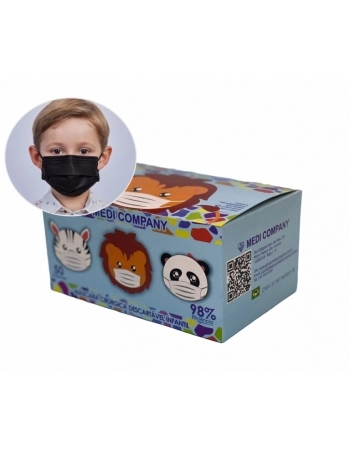 MASCARA ELASTICA INFANTIL COM 50UN PRETA MEDI COMPANY