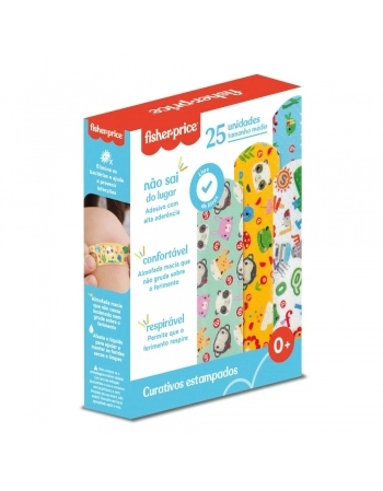 CURATIVO FISHER PRICE ESTAMPADO COM 25UN MULTILASER