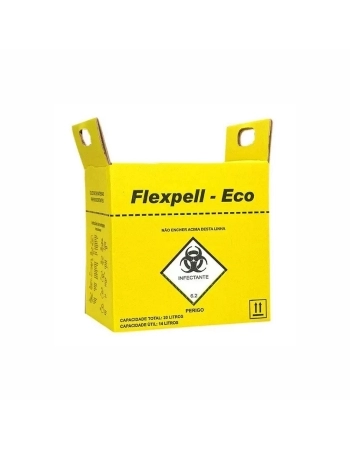 COLETOR DE MATERIAL PERFUROCORTANTE ECO 20L CX C/20 FLEXPELL