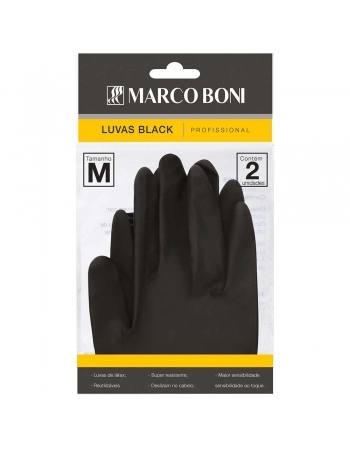 LUVA PROFISSIONAL PRETA M COM 2UN MARCO BONI