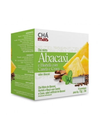 CHA COM 10 SACHES ABACAXI E HORTELA COM CRAVO E CANELA 15G CHA MAIS