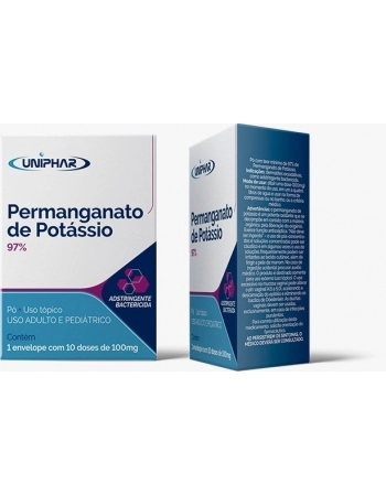 PERMANGANATO DE POTASSIO PO 100MG COM 1 ENVELOPE UNIPHAR