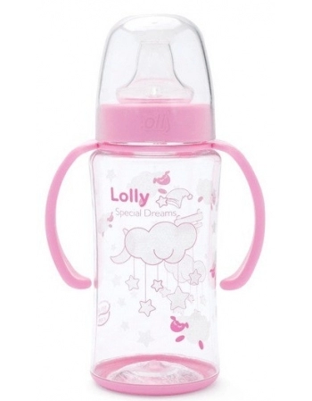 MAMADEIRA COM ALCA T2 BICO ORTODONTICO 350ML R13068/01 ROSA LOLLY