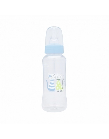 MAMADEIRA BICO SILICONE REDONDO 240ML R1060/01 AZUL LOLLY