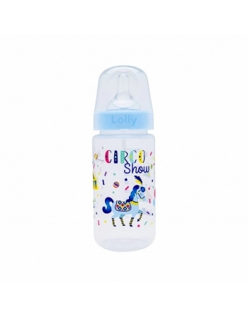 MAMADEIRA BICO SILICONE REDONDO 300ML R11365/01 AZUL LOLLY