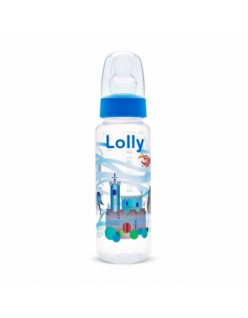 MAMADEIRA BICO SILICONE ORTODONTICO 240ML R1362/01 AZUL LOLLY