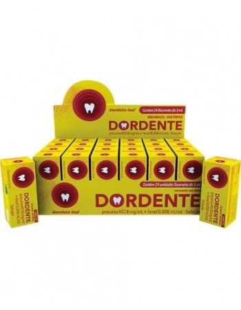 DORDENTE (ANESTESICO LOCAL) COM 24X3ML FLACONETES DORDENTE