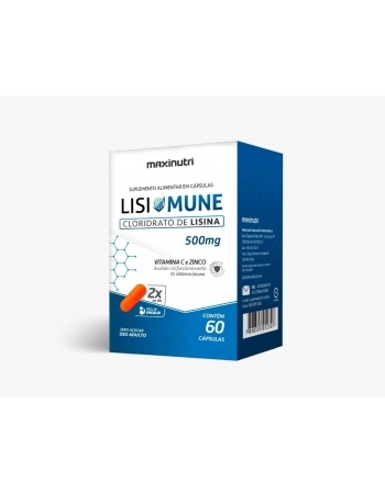 LISIMUNE (CLORIDRATO DE LISINA) 500MG COM 60 CAPS MAXINUTRI