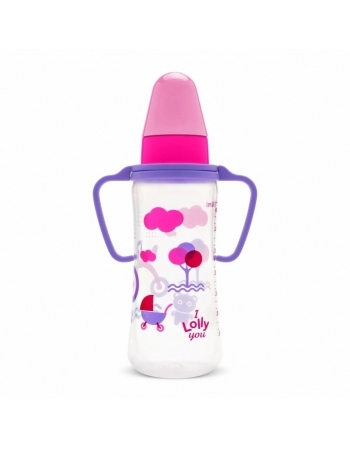 MAMADEIRA C/ALCA BICO SILICONE ORTODONTICO 250ML R2862/01 ROSA LOLLY