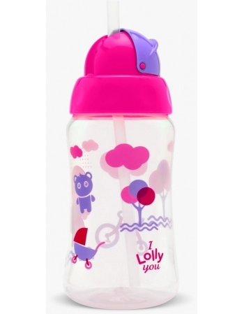 COPO VIVA COM CANUDO 330ML R7198/00 ROSA LOLLY