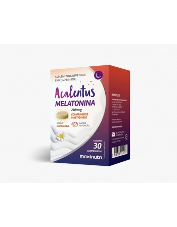 ACALENTUS MELATONINA COMPR. MASTIGAVEL CAMOMILA COM 30 MAXINUTRI