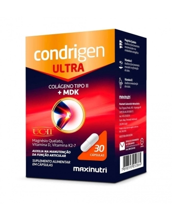 CONDRIGEN ULTRA (COLAGENO TIPO II+ MDK) COM 30 CAPS MAXINUTRI
