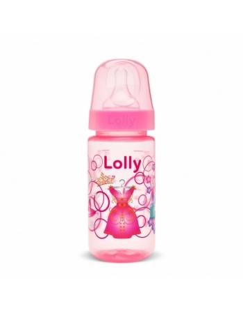 MAMADEIRA BICO SILICONE REDONDO 300ML R11675/01 ROSA LOLLY
