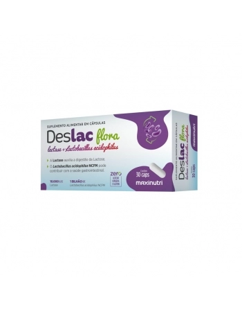 DESLAC FLORA (LACTASE + LACTOBACILLUS ACIDOPHILUS) - CX C/ 30 CÁPSULAS