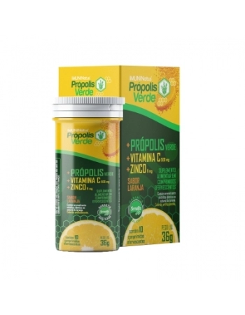 PASTILHA EFERVESCENTE DE PROPOLIS VERDE CARTUCHO C/10 COMPR. SMELLS