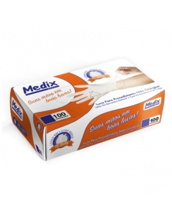 LUVA DE LATEX C/ TALCO TAM M C/100 MEDIX