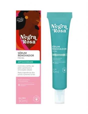 SERUM RENOVADOR FACIAL ANTIOLEOSIDADE NEGRA ROSA 30ML FARMAX