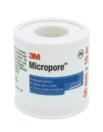 FITA MICROPORE 5X10 BRANCO 3M