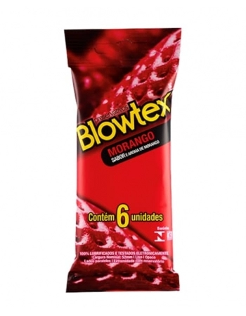 PRESERVATIVO BLOWTEX COM 6 MORANGO BLOWTEX