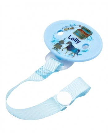 PRENDEDOR CHUPETA COM FITA DE TECIDO R7071/01 AZUL LOLLY
