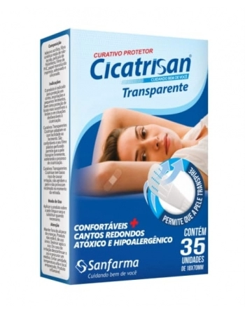 CURATIVO CICATRISAN COM 35 TRANSPARENTE SANFARMA