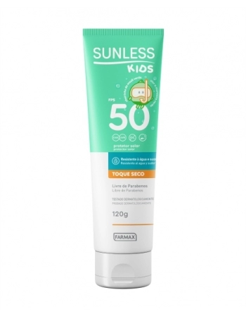 PROTETOR SOLAR FPS 50 KIDS SUNLESS 120G FARMAX