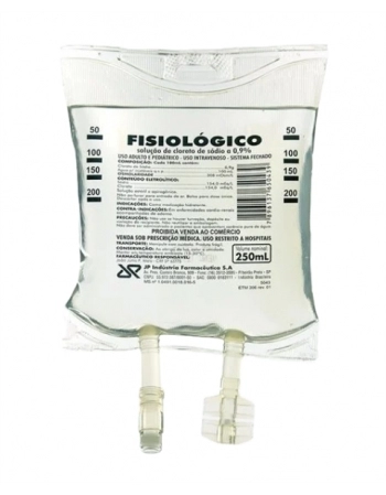 SORO FISIOLOGICO 0,9% INTRAVENOSO 250ML BOLSA JP