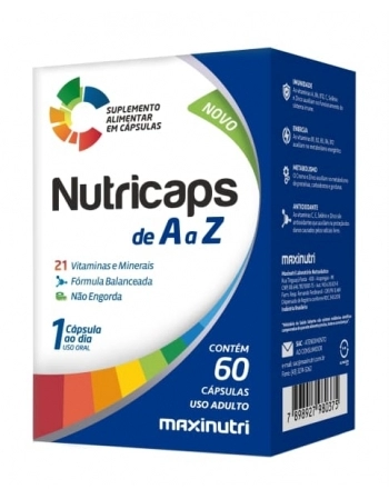 NUTRICAPS SUPLEMENTO VIT E MINERAL COM 60 MAXINUTRI
