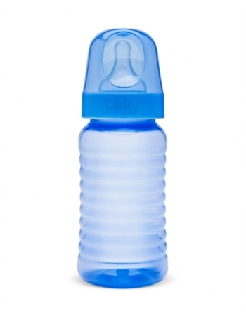 MAMADEIRA BICO SILICONE REDONDO 340ML R10065/01 AZUL LOLLY