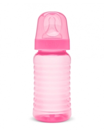 MAMADEIRA BICO SILICONE REDONDO 340ML R10065/01 ROSA LOLLY