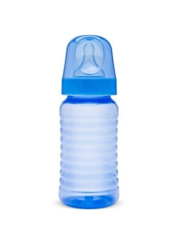 MAMADEIRA BICO SILICONE REDONDO 250ML R10165/01 AZUL LOLLY